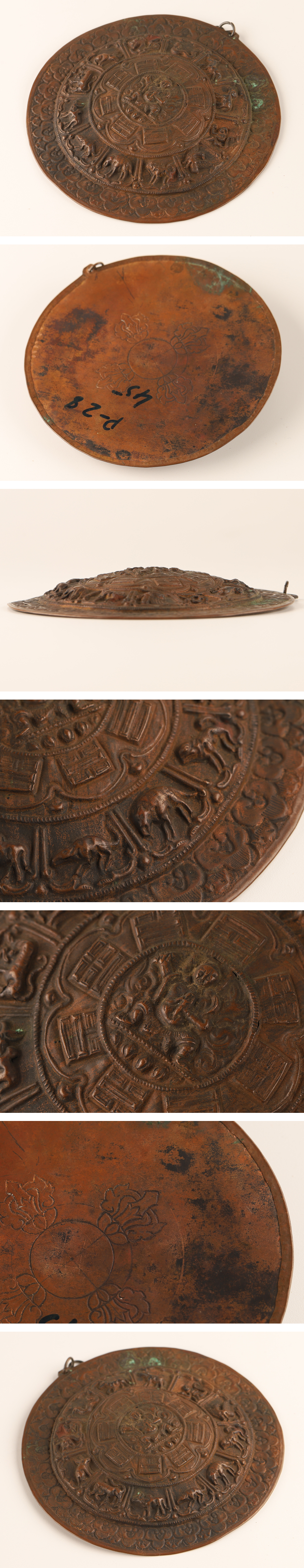 純正売り【琴》送料無料 仏教美術 中国 銅製一二支掛仏 チベット仏 TD527 仏像