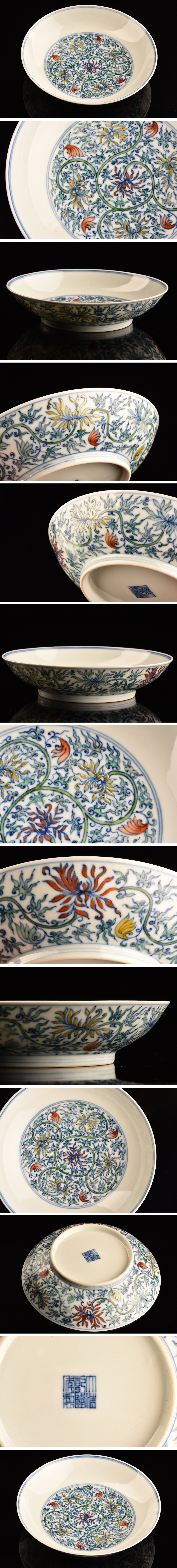 お得超歓迎中国美術 大清乾隆年製 色絵皿 TE028 色絵磁器