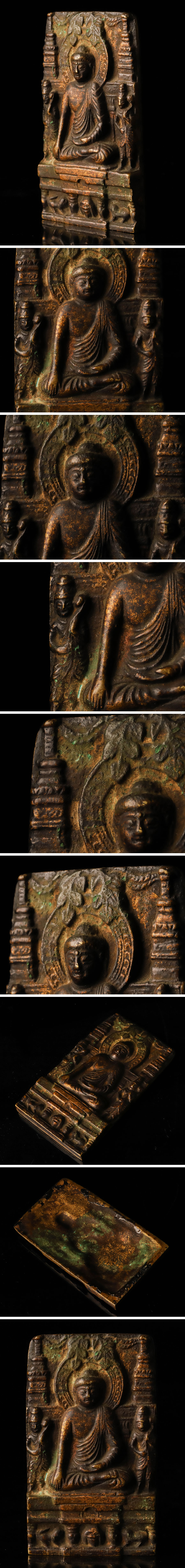 正規品大得価中国美術 塗金銅製 仏像 板仏 DC217 仏像
