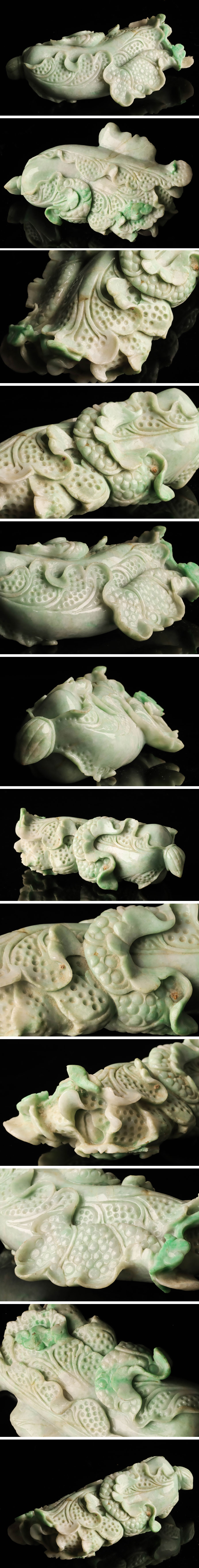 日本買付中国美術 翡翠彫刻 白菜置物 重量2270g TD979 その他