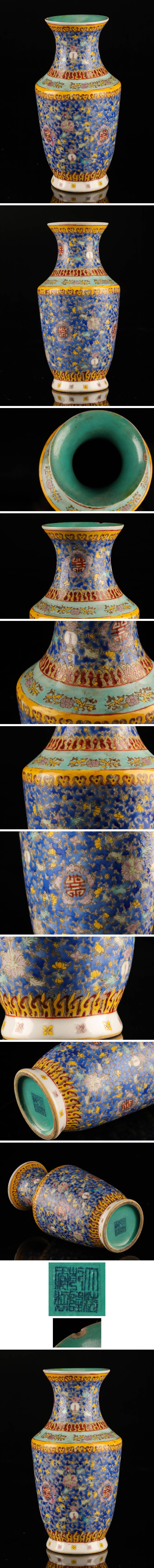 翻译此页【琴》送料無料 中国美術 大清乾隆年製 十錦花瓶 TE514 色絵磁器
