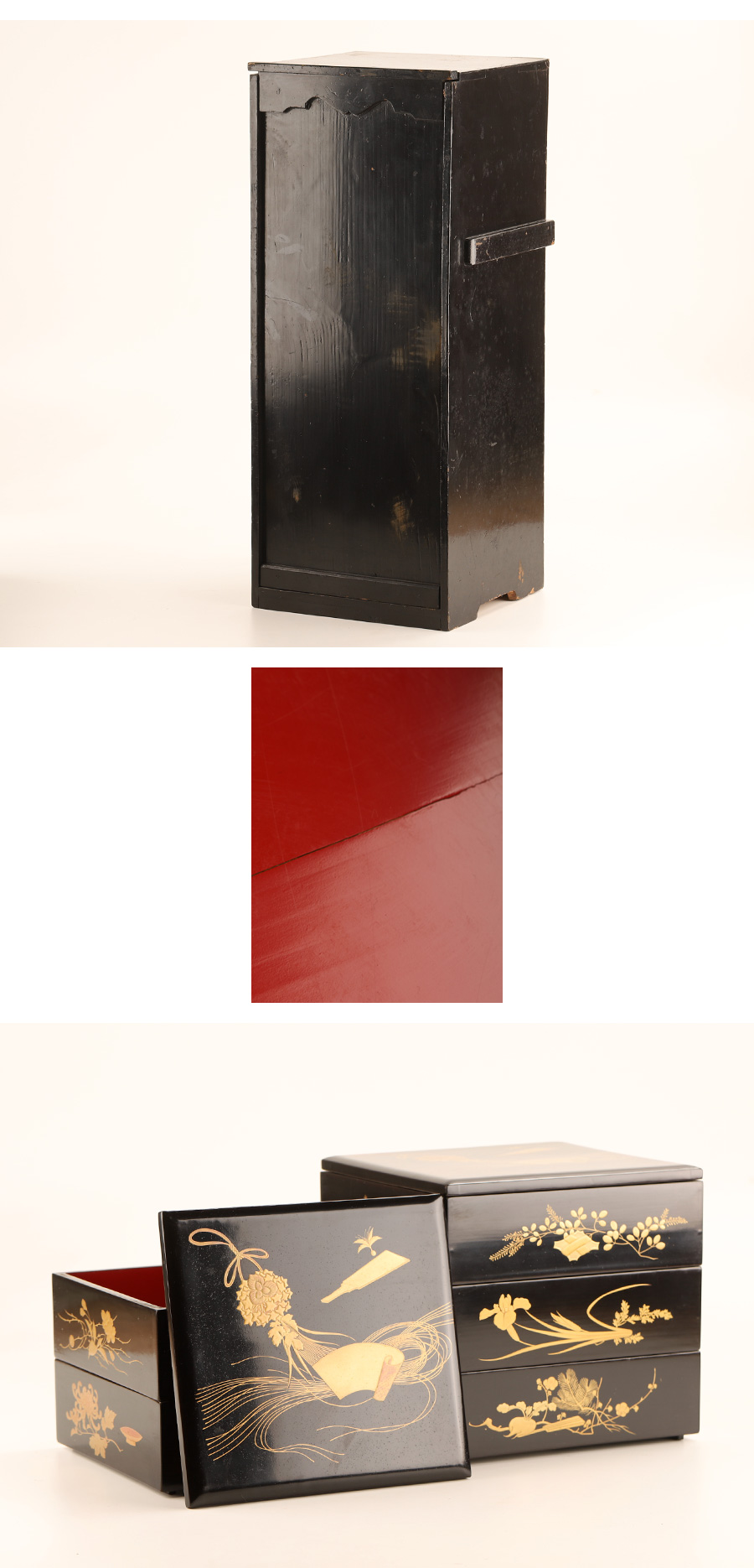 【特価新品】【琴》送料無料 時代漆器 蒔絵五段重箱 箱付 KH970 重箱