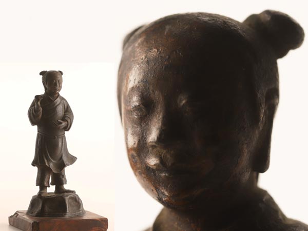 ヤフオク 【流】中国美術 古銅童子像 明仏 置物 出品中 - 香川県